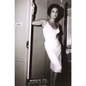 Vintage 34 L Delicate Sheer Lace Top Full Slip Dress Champagne Elizabeth Taylor